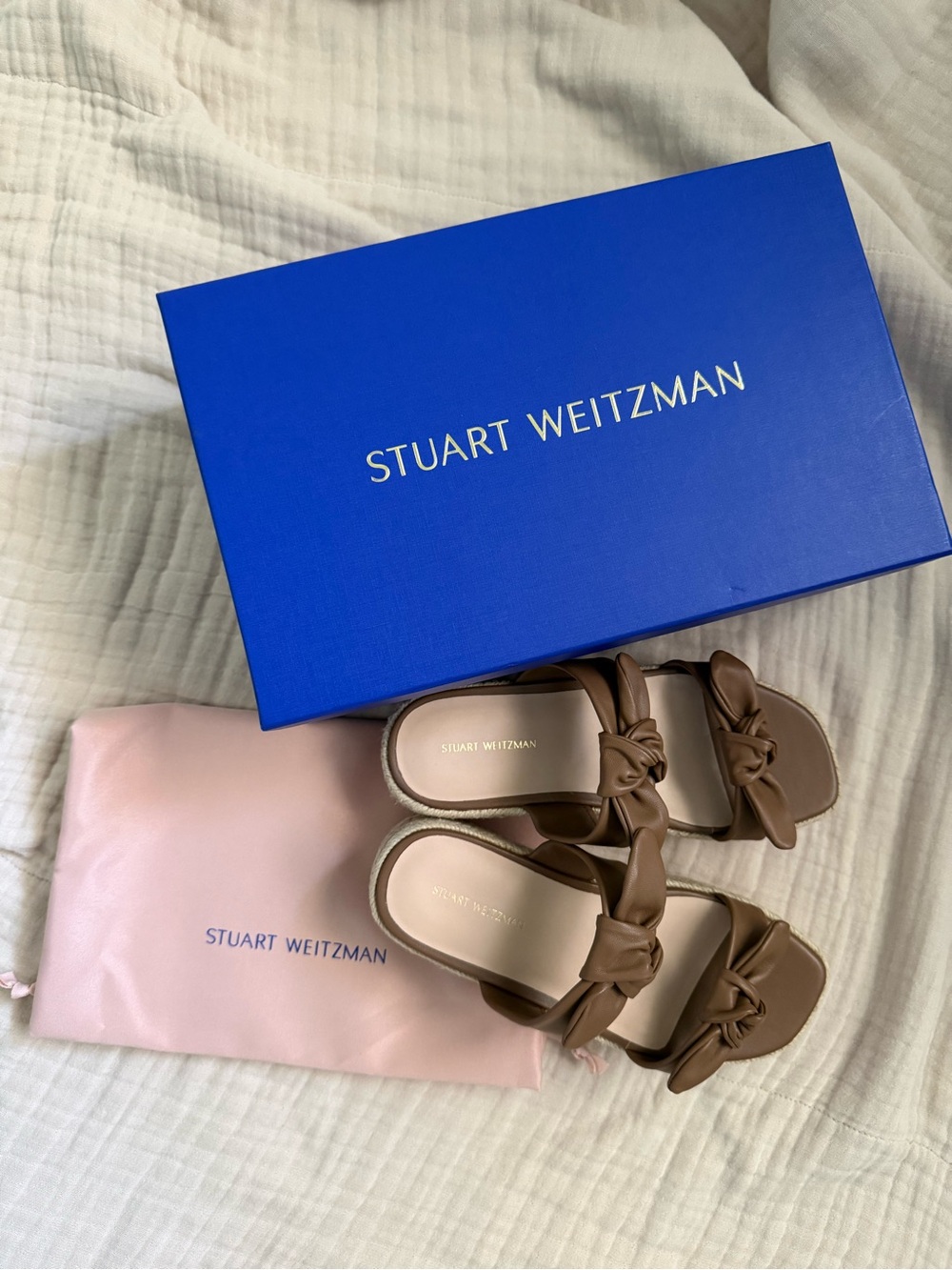 New in Box - Stuart Wietzman Bandeau Leather Flatform Sandals Size 6 - Picture 2 of 6